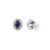 Late 20th Century Elegant 1 Ct Natural Blue Sapphire and Diamond Halo Stud Earrings in 14k Gold- A Pair For Sale - Image 5 of 12