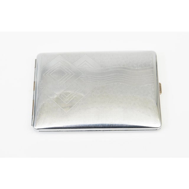 Vintage Art Deco Silver Tooled Card Case, 1930's For Sale In Miami - Image 6 of 12