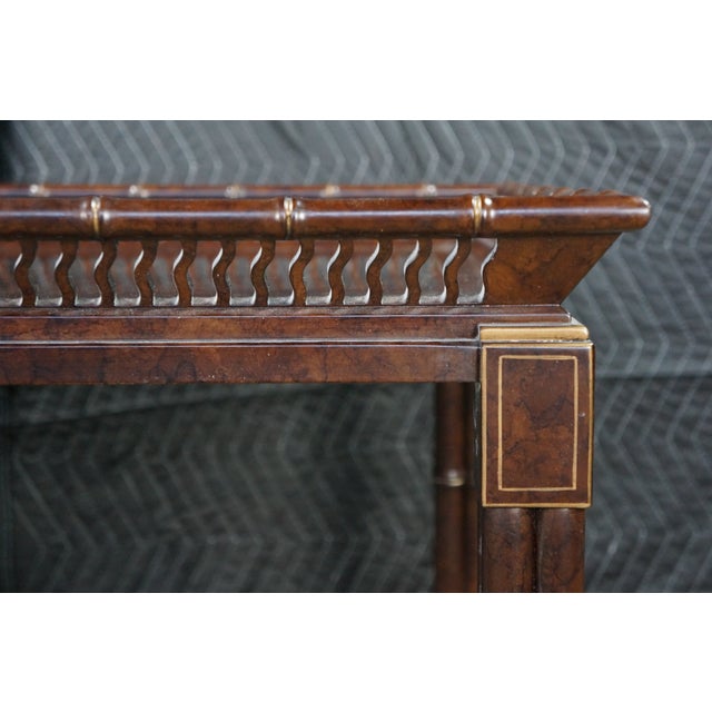 Late 20th Century Mario Buatta for John Widdicomb Chinese Chippendale Faux Bamboo Coffee Table For Sale - Image 12 of 18