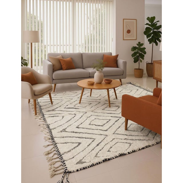 2020s Beni Ourain Style Rug - 9.3 X 8.6 Ft For Sale - Image 5 of 6