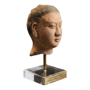 Ancient Chinese Han Dynasty Terracotta Head of an Attendant Period: Han Dynasty (206 Bce – 220 Ce)