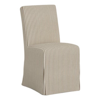 Slipcover for Stoffer Home x Cloth & Company for Lindy Dining Chair in Jane Stripe Burlap For Sale