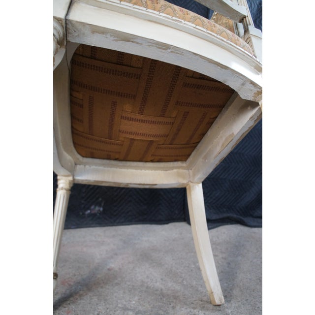 Wood Early 20th Century Antique French Provincial Louis XVI Neoclassical Carved Armchair For Sale - Image 7 of 16