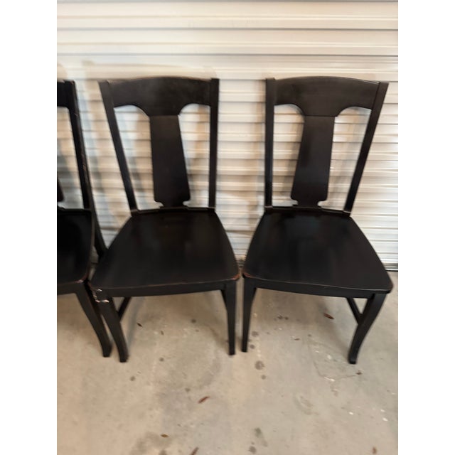 Farmhouse Pottery Barn Black Farmhouse Dining Chairs, Made in Italy - Set of 4 For Sale - Image 3 of 12