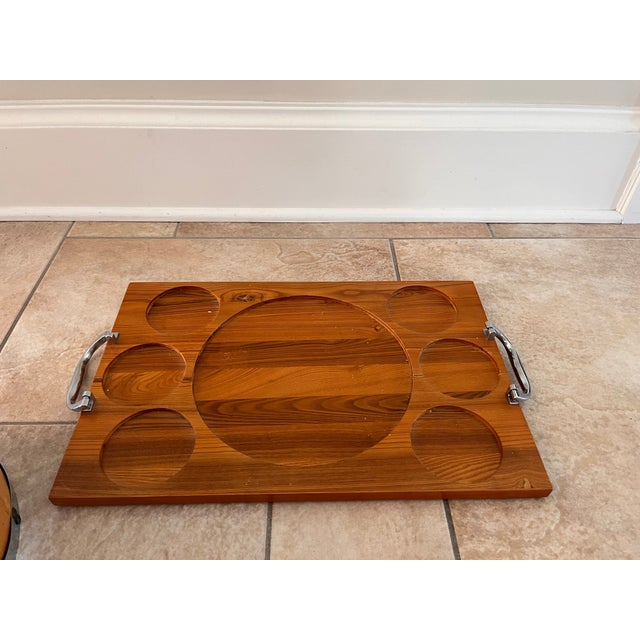 Vintage Towle Silversmiths Wooden Ice Bucket/ Wine Chiller Barrel and Tray For Sale - Image 11 of 12