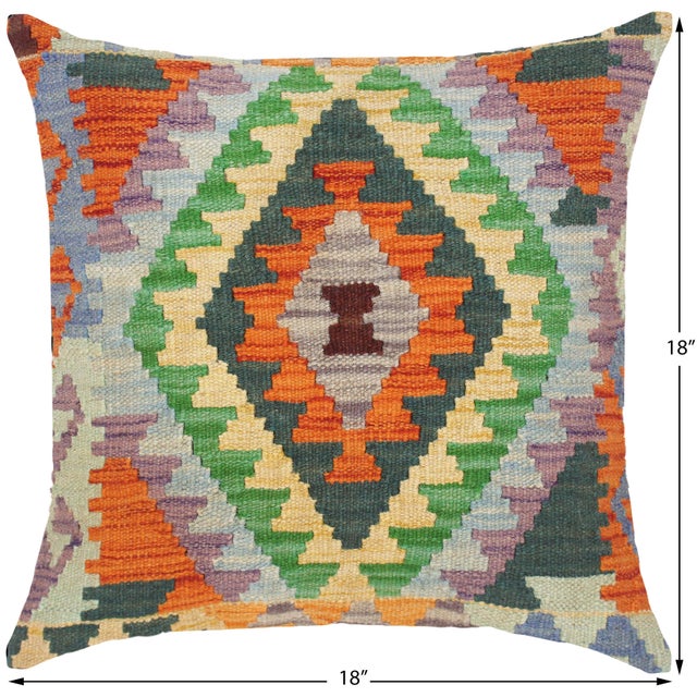 Geometric Turkish Maurine Hand Woven Kilim Throw Pillow For Sale - Image 4 of 5