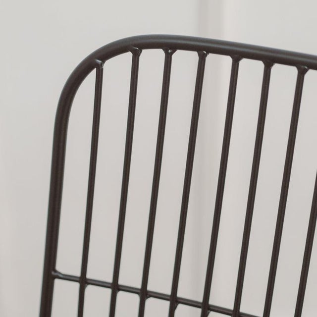 Industrial Style Black Metal Wire Chair For Sale - Image 4 of 8