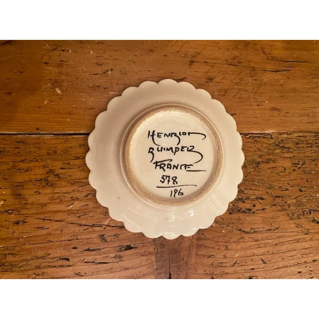 Henriot Quimper Mid 20th Century Vintage Henriot Quimper Butter Pat or Trinket Dish For Sale - Image 4 of 5