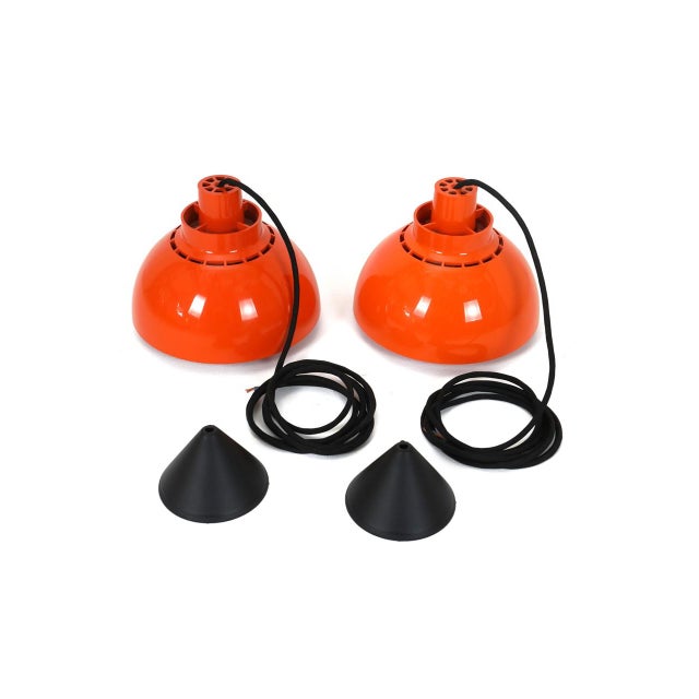 Danish Space Age Pendant Lamps by K. Kewo for Nordisk Solar, 1970s, Set of 2 For Sale - Image 11 of 18