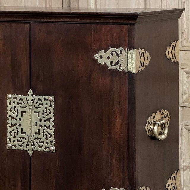 19th Century Dutch Collector’s Cabinet With Brass Hardware For Sale - Image 14 of 18
