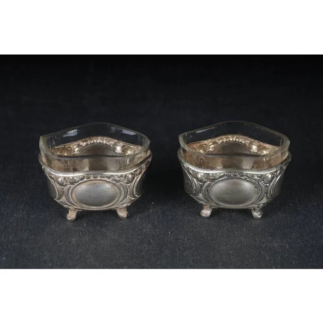 2 Caviar bowls Germany Bowls with glass insert Silver Plate Kraftalpacca Silver The condition can be seen in the pictures.