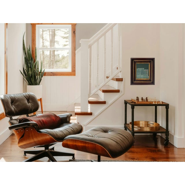 2020s “Cabin Fern" Green Abstract Art in Antique Frame, Transitional Living Room Art by JTS For Sale - Image 5 of 10