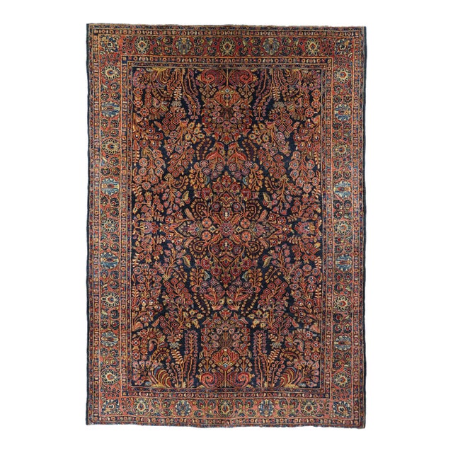 Antique Persian Sarouk Rug 6'2'' X 9'0'' For Sale
