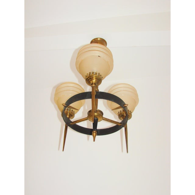 Mid-Century Modern Mid-Century Modern Glass Chandelier, 1960s For Sale - Image 3 of 11