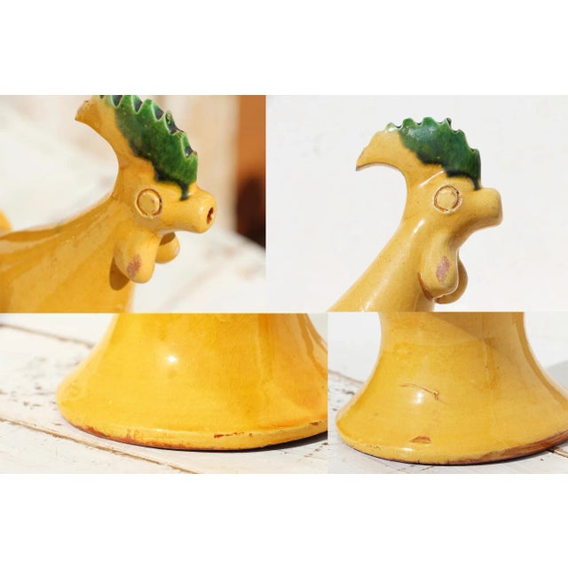 1900s Portuguese Rooster Earthenware Aquamanile For Sale - Image 9 of 13