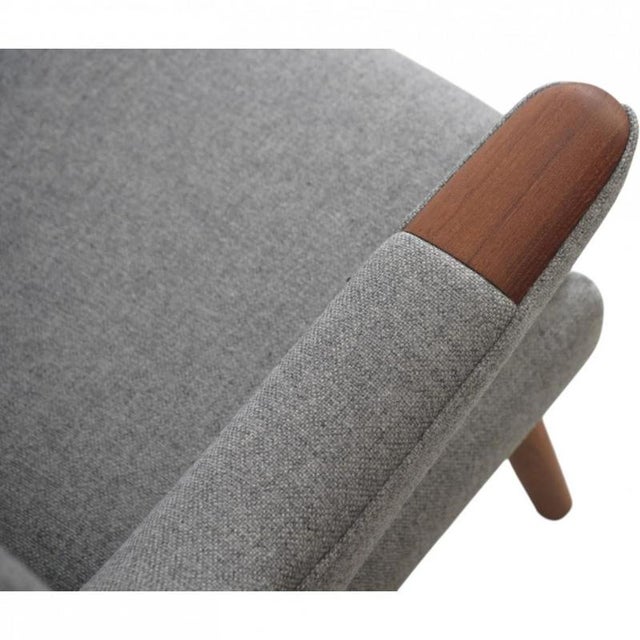 Papa Bear Chair in Grey Hallingdal 130 Fabric by Hans Wegner, 1960s For Sale - Image 6 of 13