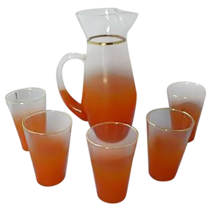 Orange Lemonade Pitcher & Glasses - Set of 6