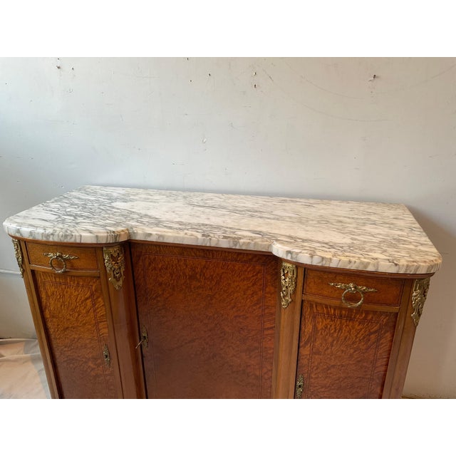 1920s French Burlwood Marble Top Sideboard For Sale In New York - Image 6 of 12
