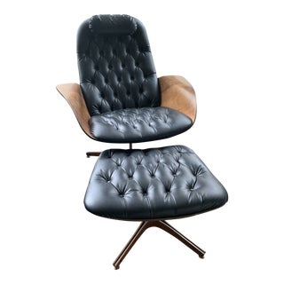1960s George Mulhauser for Plycraft "Mr. Chair" Lounge Chair + Ottoman For Sale
