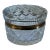 French Diamond Cut Crystal Oval Hinged Glass Box For Sale
