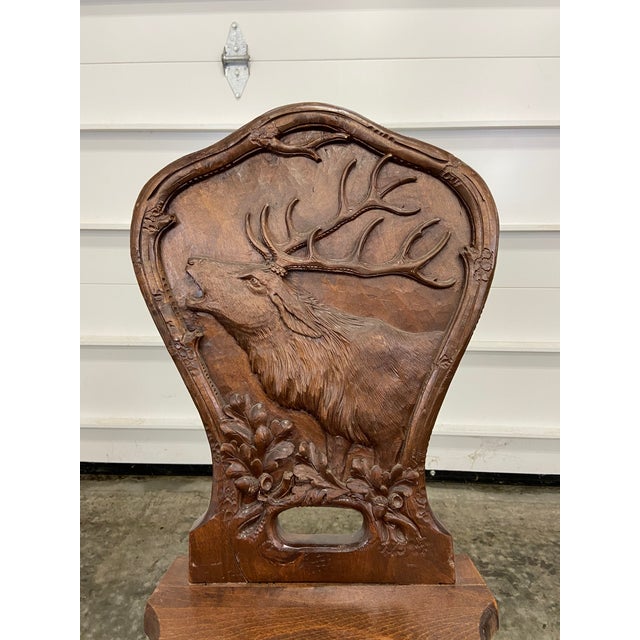 German Carved Black Forest Chairs Set Of 5 Chairish