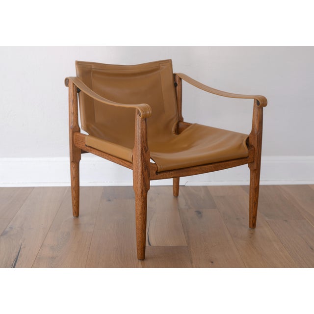 Mid-Century Modern Douglas Heaslett Brown Saltman Safari Sling Lounge Chair For Sale - Image 3 of 15