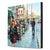 Contemporary Coming True - Impasto Textural Original Urban Figurative Pointillist Acrylic Painting For Sale - Image 3 of 9