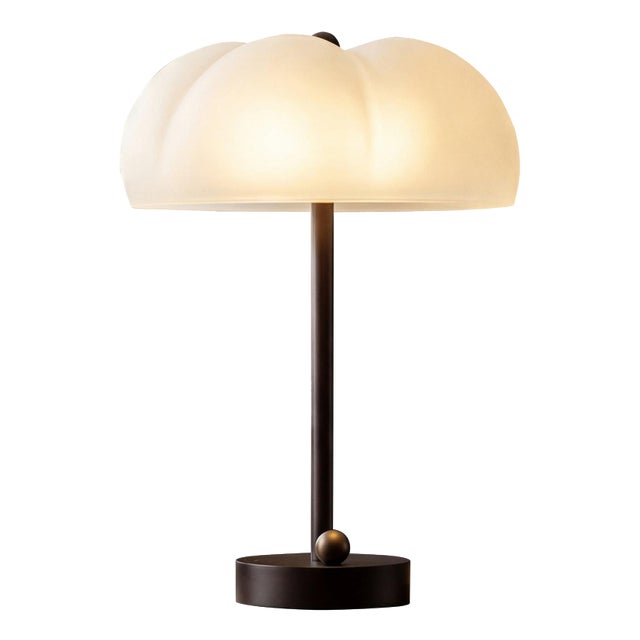 Hana MD Table Lamp in Borosilicate Glass and Brass Finish by Schwung For Sale