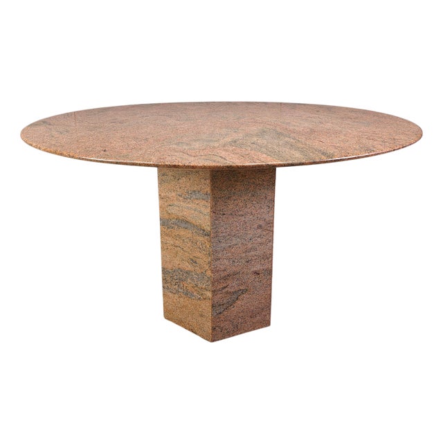 Vintage Round Granite Dining Table, 1970s For Sale