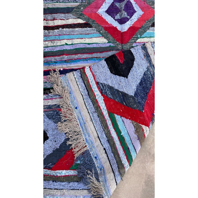1990s 1990s Vintage Moroccan Colorful Rug - 4'12" X 8'8" Ft For Sale - Image 5 of 8