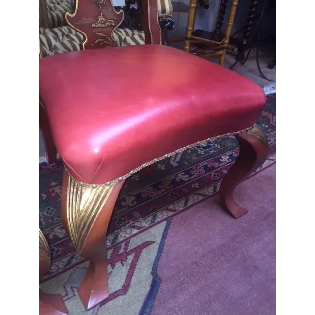 Red Chinoiserie Dining Chair For Sale - Image 11 of 13