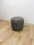 Mid-Century Modern Vintage Postmodern Purple Green Ottoman Leaf Pattern Retro Accent Pouf For Sale - Image 3 of 9