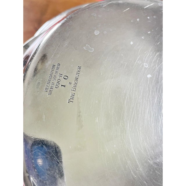 Traditional Antique Silver Serving Chafing Dish From Hotel Brewster in Boston For Sale - Image 3 of 10