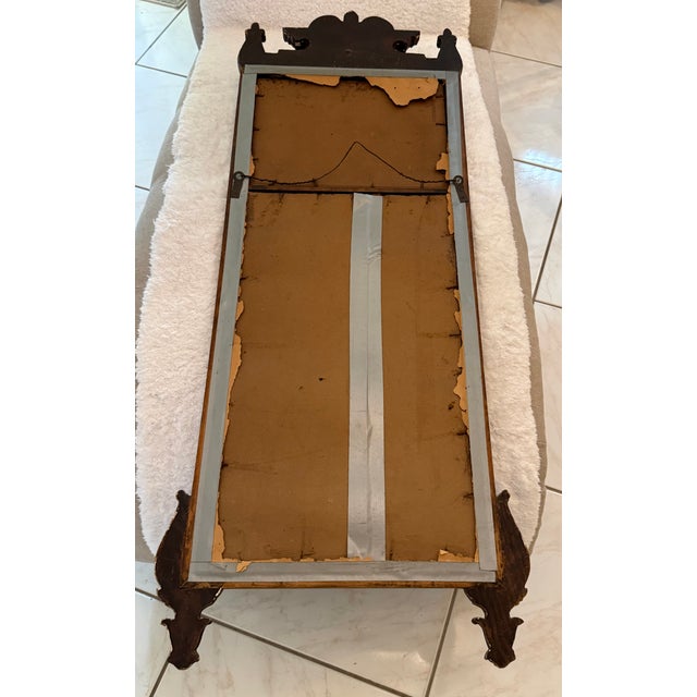 Brown Antique American Victorian Pier Mirror With Figural Genre Scene Panel, Circa 1870–1890 For Sale - Image 8 of 10