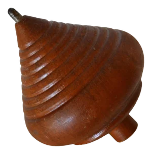 American Mid-Century Modern Woodworking Turned Walnut Wood Spinning Top Toy