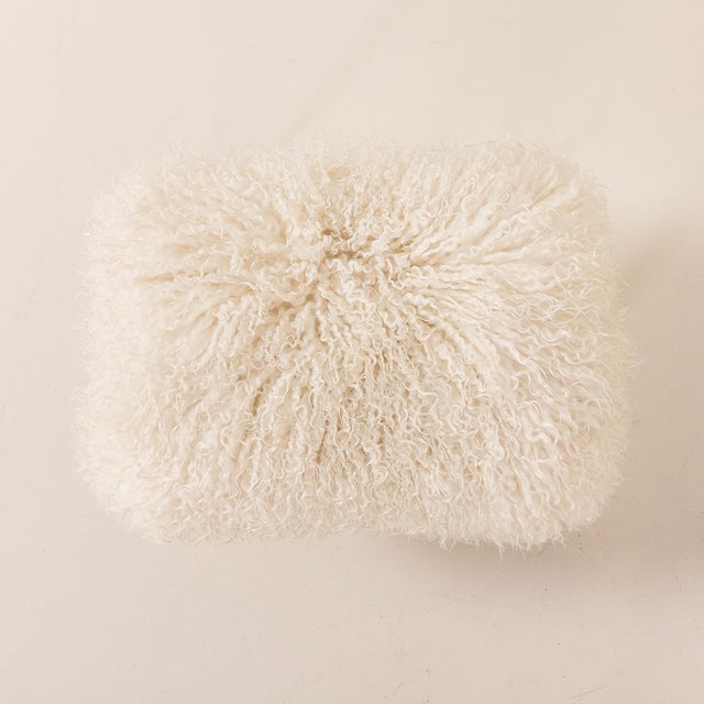 Mid-Century Modern Mid-Century Danish Ottoman in Longhair Sheepskin, 1960s For Sale - Image 3 of 9