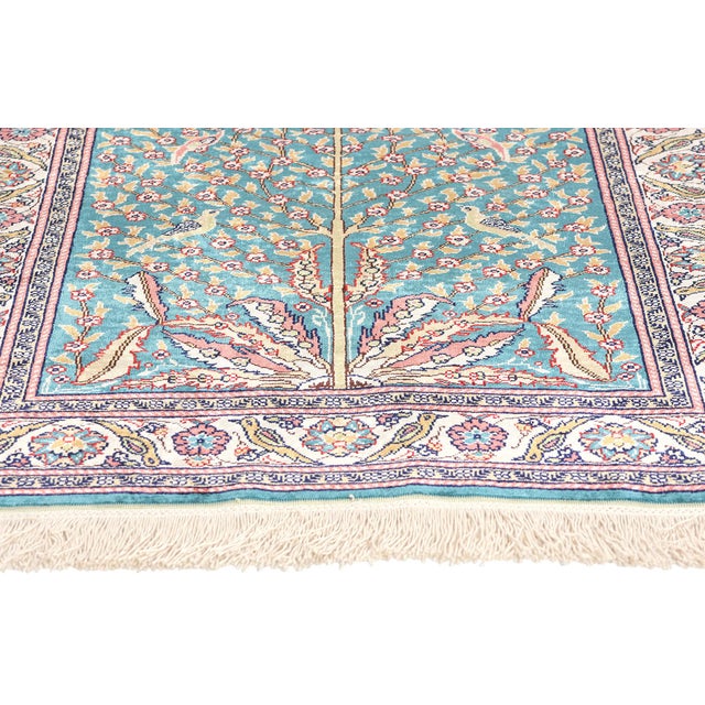 Vintage Turkish Silk Tree of Life Rug - 02'09 X 04'02 | Chairish