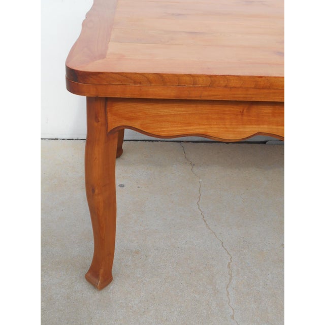 Large Louis XV Style Cherrywood Table with Extensions, 1990s For Sale - Image 9 of 18