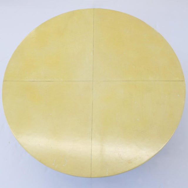 1940s Mid-20th Century Modernist Two Tier Cocktail Table with a Parchment Top For Sale - Image 5 of 5