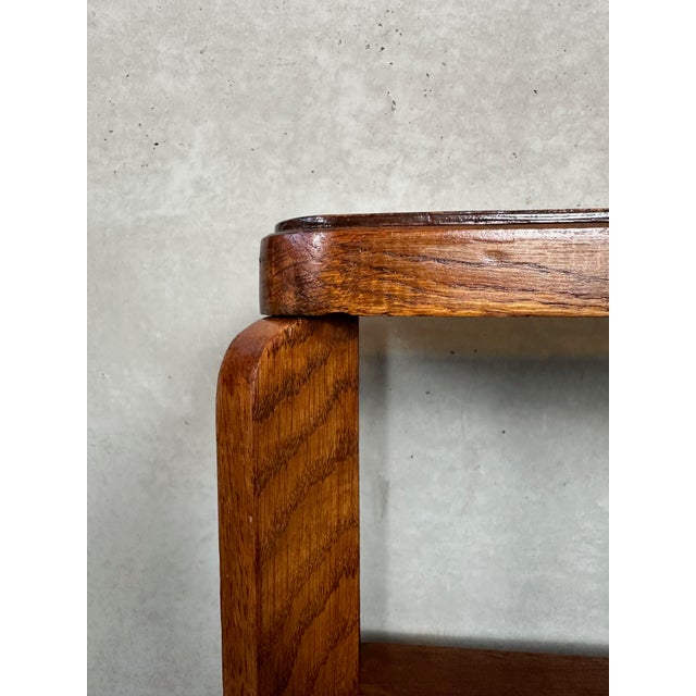 Wood Art Deco Side Table in Oak, 1930s For Sale - Image 7 of 12