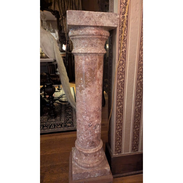 Late 20th Century Italian Marble Column Pedestal Pair For Sale - Image 11 of 12