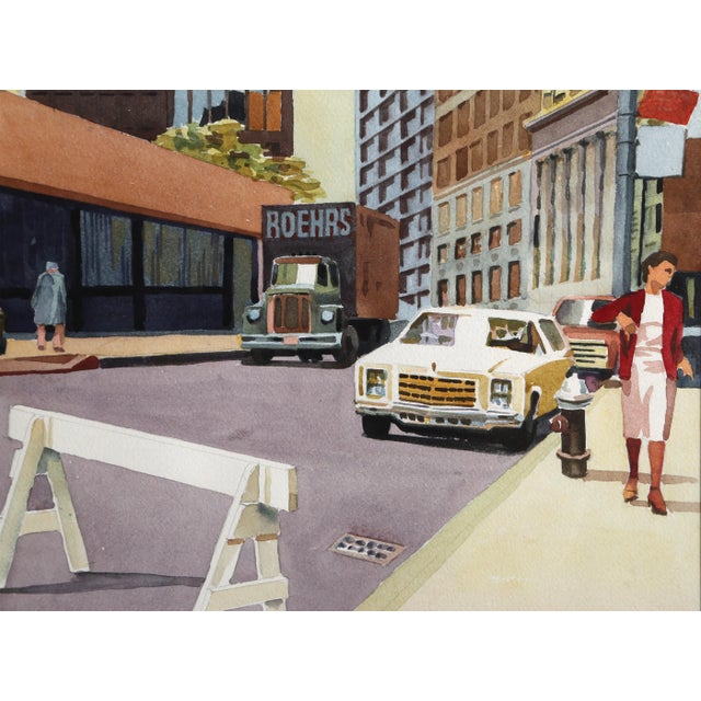 Artist: Don Davis Title: Police Line Medium: Watercolor on paper, signed lower right Image Size: 18 x 24 inches Frame...