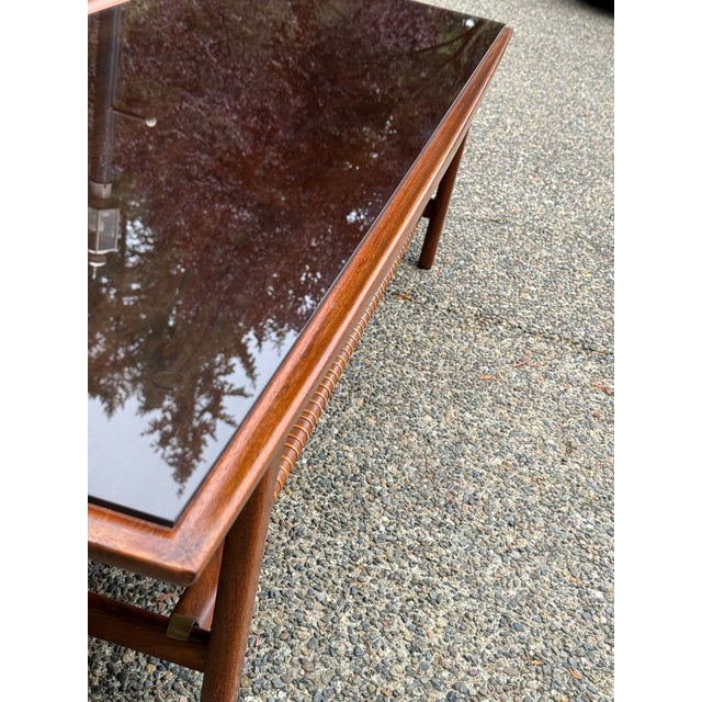 1960s Scandinavian Mid Century Modern Teak & Rattan Coffee Table by Dux For Sale - Image 5 of 10