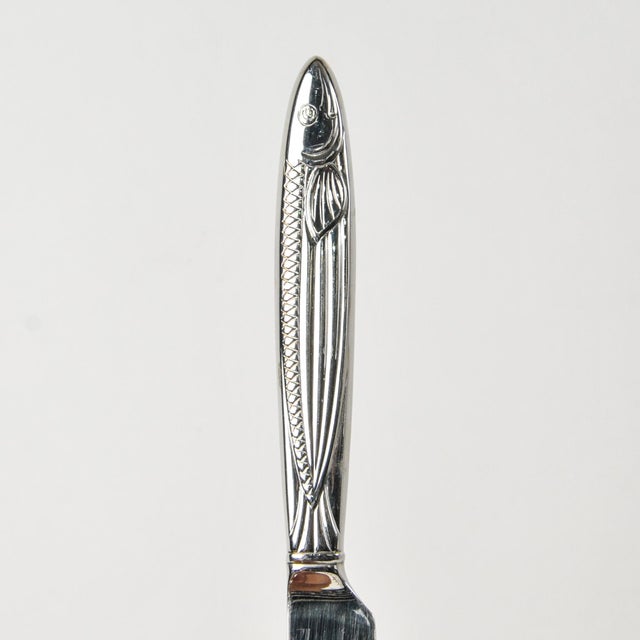 Reed and Barton Pisces Pattern Fish Motif Stainless Flatware Set 4 Table Settings - 21 Pieces For Sale - Image 9 of 12