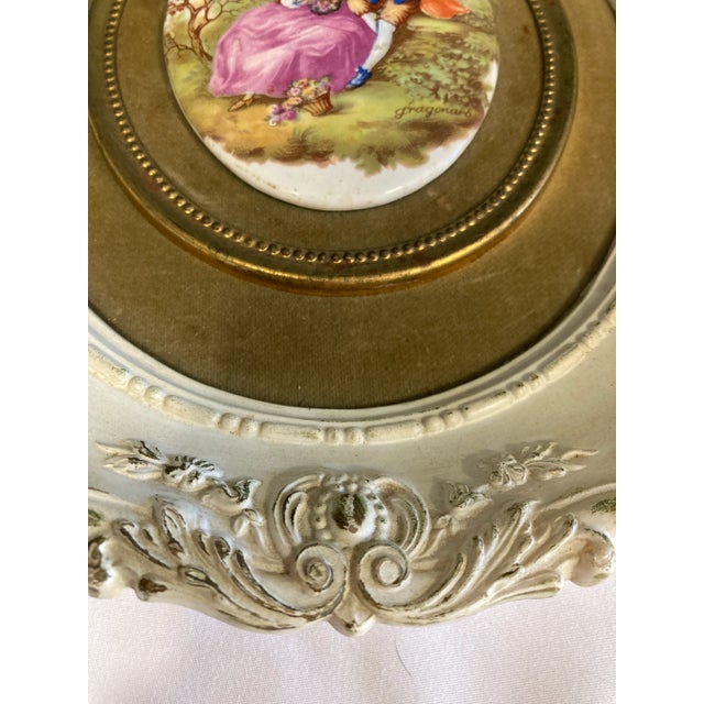 1930s 1930s Framed Victorian Courting Scene With Ornate Frame For Sale - Image 5 of 8