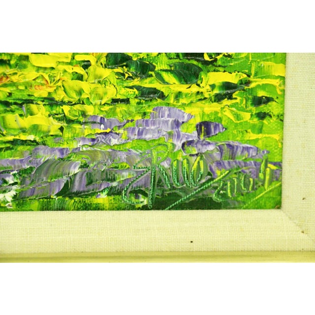 Wood Colorful Contemporary Impasto Impressionist-Style Landscape Painting, Framed For Sale - Image 7 of 9