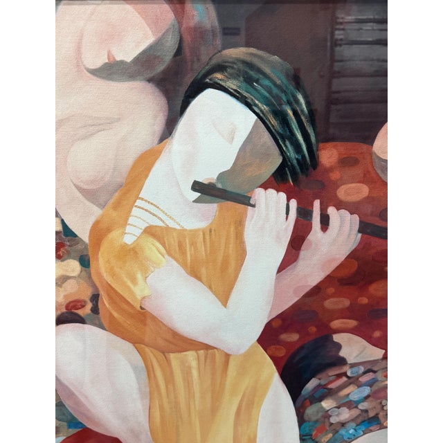 1980s 1980s Dreamers Melody by Arbe Berberyan, Painting on Paper, Signed Original, Framed For Sale - Image 5 of 8