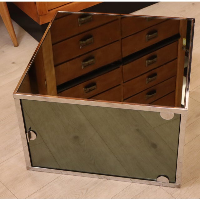 Space Age Coffee Table and Bar Cabinet Set in Chromed Metal, 1970s, Set of 2 For Sale - Image 11 of 18