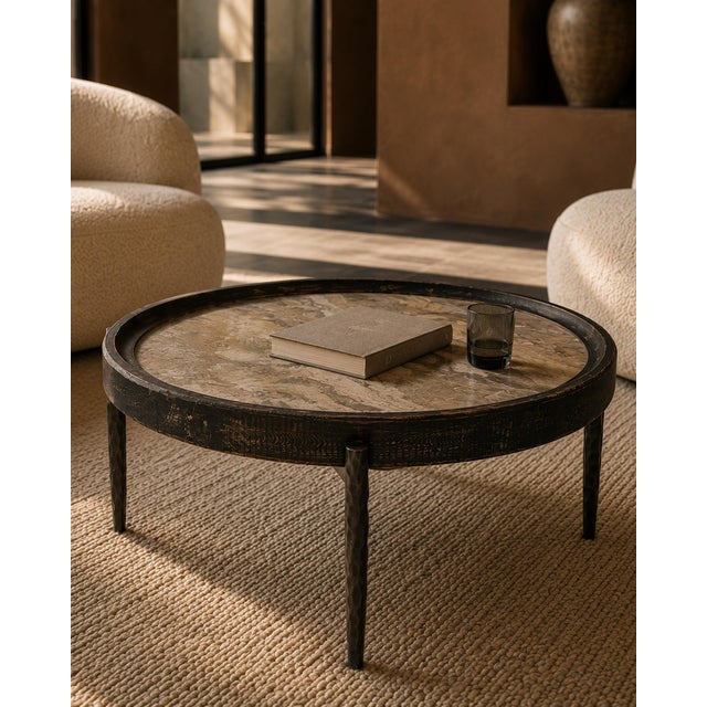 Alpine Marble & Elm Coffee Table For Sale In Los Angeles - Image 6 of 6