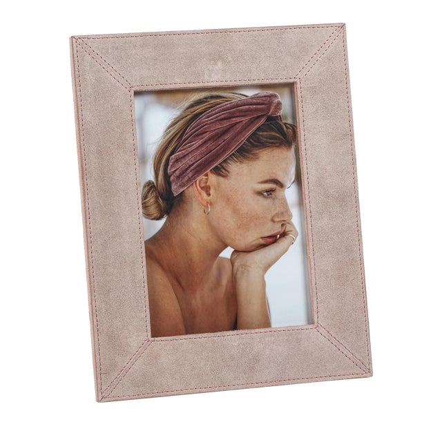 Carpi Suede Lux Photo Frame, 5" x 7", Amalfi Blush For Sale